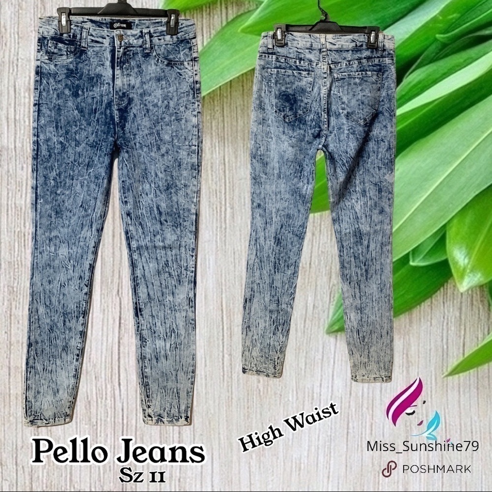 Pello Jeans - Sz 11 - high waist skinny jeans acid wash stretchy comfy